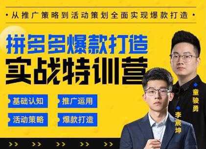 玺承云《拼多多爆款打造实战特训营》一套从入门到高手课程-猴哥资源站