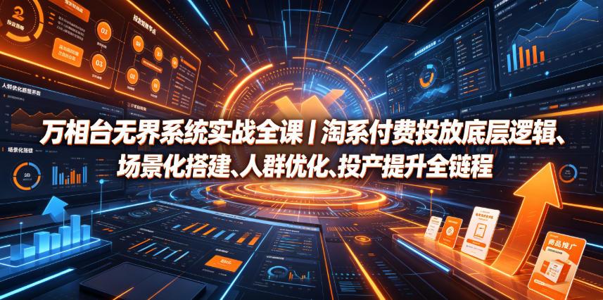 万相台无界系统实战全课｜淘系付费投放底层逻辑、场景化搭建、人群优化、高投产落地教程