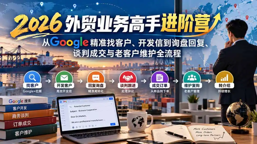 《外贸全流程实战体系:从找客户到转介绍,58个专题打通成交通道》-猴哥资源站