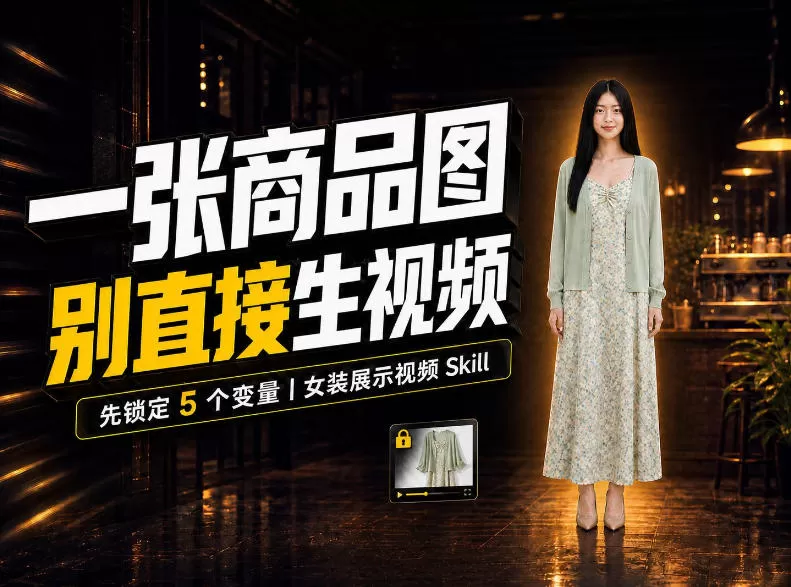 《女装AI视频总翻车?先锁定5个变量,稳定产出带货级展示视频》-猴哥资源站