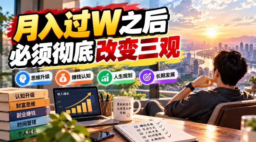 《月入过万后必改的6个认知,普通人翻身的底层逻辑全拆解》-猴哥资源站