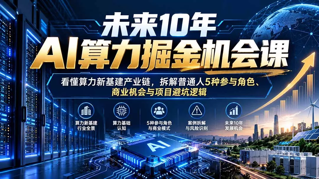 《AI算力掘金实战:看懂行业找准定位,抢占未来10年财富先机》-猴哥资源站