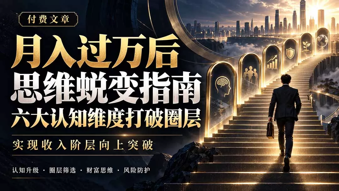 付费文章:月入过万后思维蜕变指南,六大认知维度打破圈层,实现收入阶层向上突破-猴哥资源站