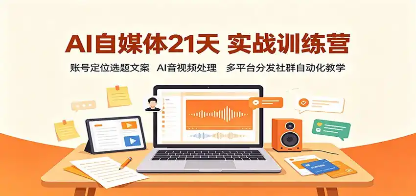 《AI+自媒体21天全自动变现实战,零基础日更爆款内容矩阵》-猴哥资源站