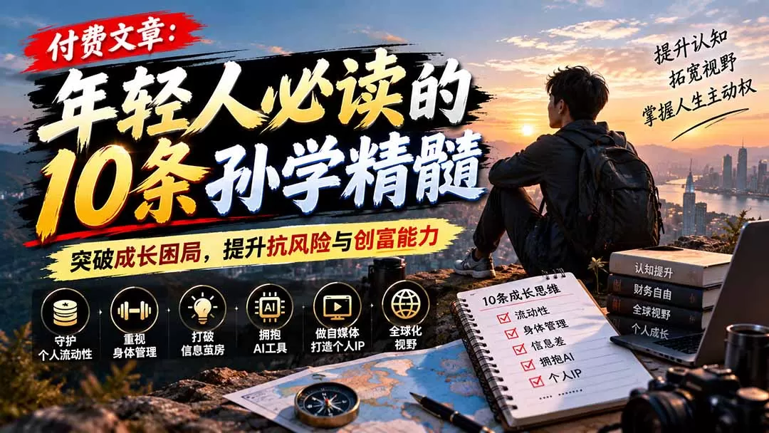 《10条成长思维拆解:跳出认知困局,普通人也能掌握人生主动权》-猴哥资源站