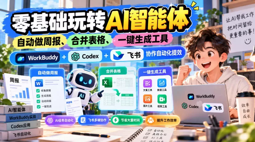 《零代码玩转AI智能体,自动写周报做表格,办公效率翻倍》-猴哥资源站