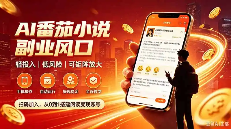 《AI智能托管番茄小说全自动挂机,零基础日入百元稳定变现》-猴哥资源站