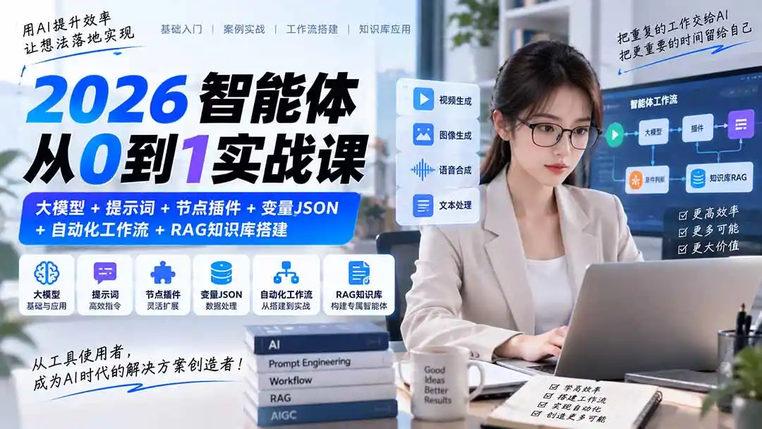 《零基础搭建AI智能体全栈实战,自动化工作流+知识库落地全攻略》-猴哥资源站