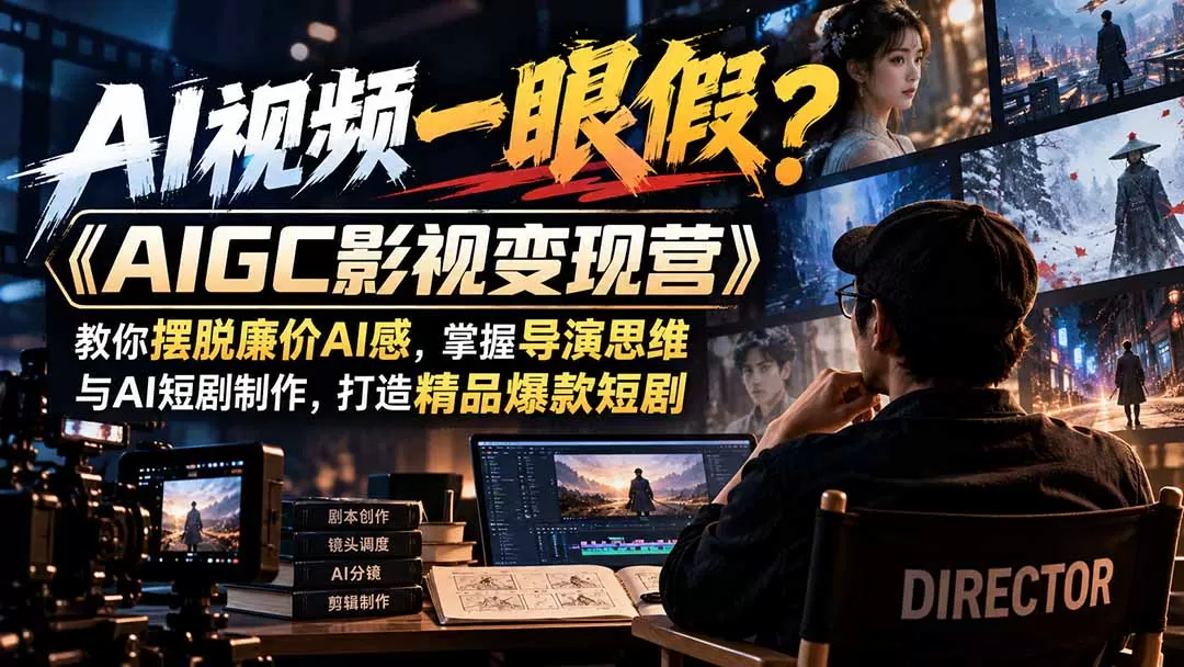 《19年导演手把手带你用AI做短剧,从剧本到成片全流程变现》-猴哥资源站