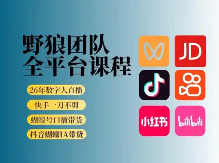 《野狼团队全平台AI短视频带货实战体系,从0到1批量起号稳定变现》-猴哥资源站