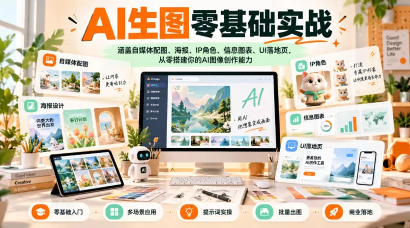 《21天AI生图实战:零基础做出海报/IP/信息图,接单变现全攻略》-猴哥资源站