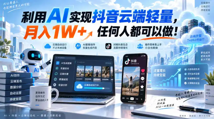 《AI自动蹲守抖音福袋,零基础日入300+的轻量变现攻略》-猴哥资源站