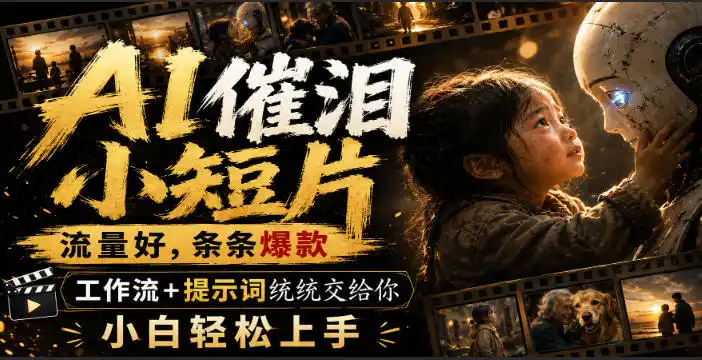 AI催泪小短片,流量好,条条爆款,工作流+提示词统统交给你,小白轻松上手-猴哥资源站