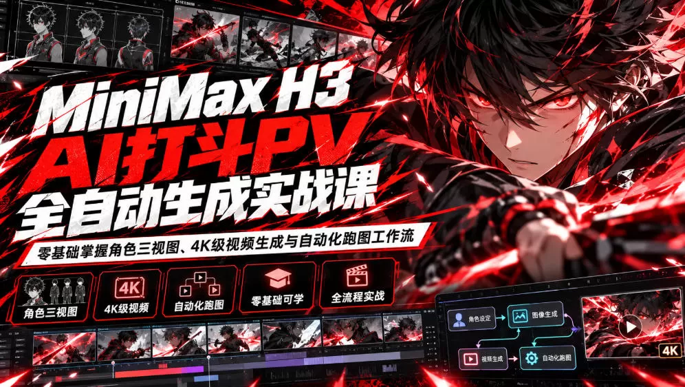 《零基础也能做高燃打斗PV,AI全自动跑图4K出片实战攻略》-猴哥资源站