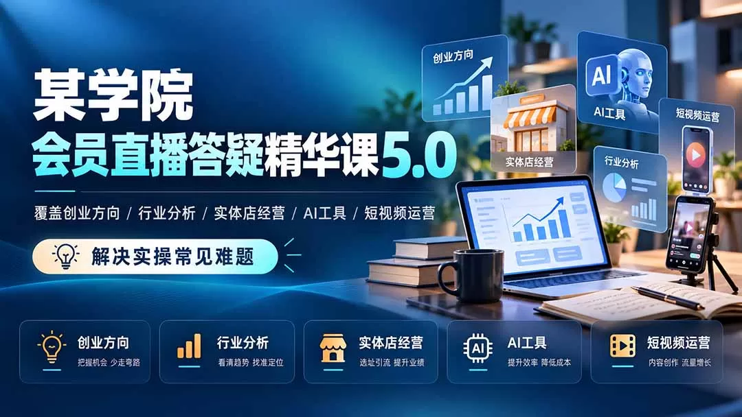 《安先生5.0会员大课:全年直播拆解创业项目+实体店+AI流量实操》-猴哥资源站