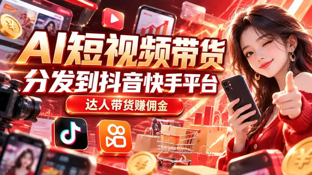 《AI短视频带货零成本出片,手机操作日更50条稳定赚佣金》-猴哥资源站