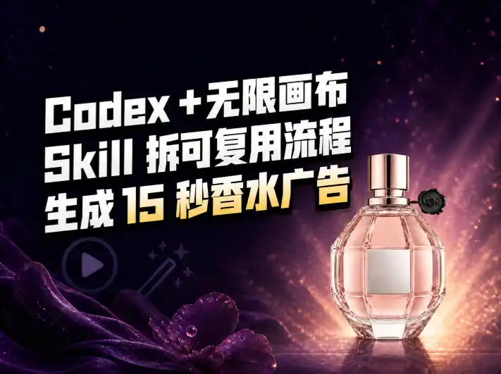 《Codex Skill拆解Amazon香水广告,15秒梦幻大片零基础出片》-猴哥资源站