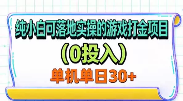 《零投入打金项目,单机日入20+,小白宝妈都能批量放大》-猴哥资源站