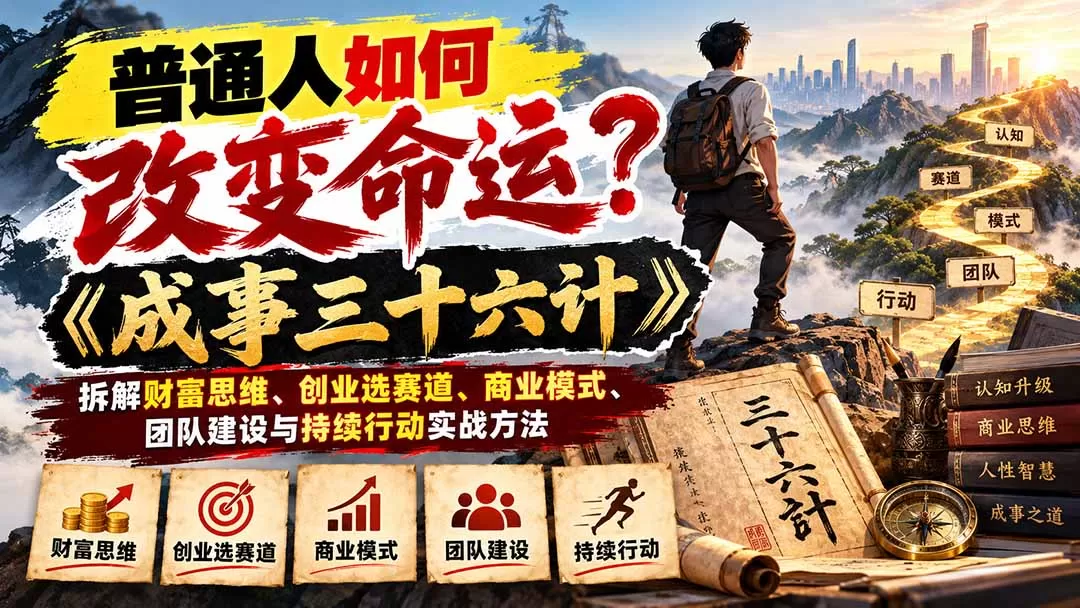 《认知破局+商业实战,50+节成事心法全拆解》-猴哥资源站