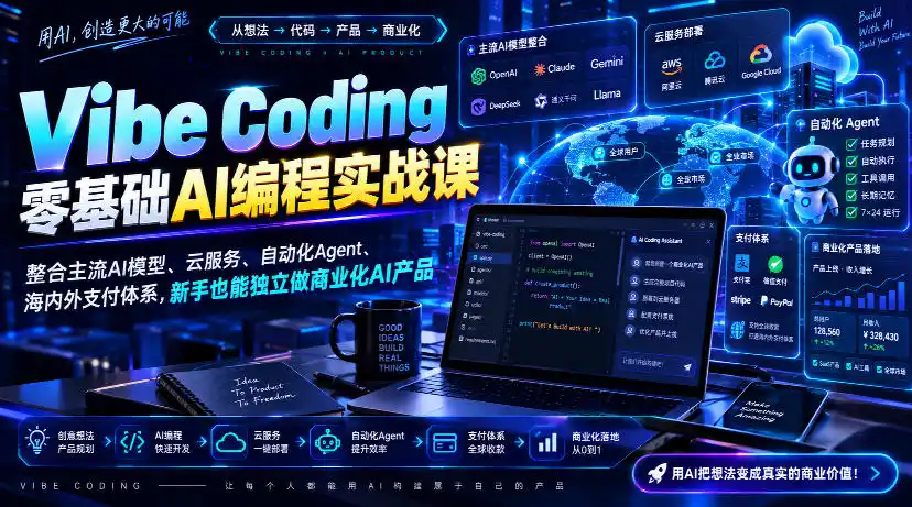 《零代码AI编程实战:从开发到出海变现全链路拆解》-猴哥资源站