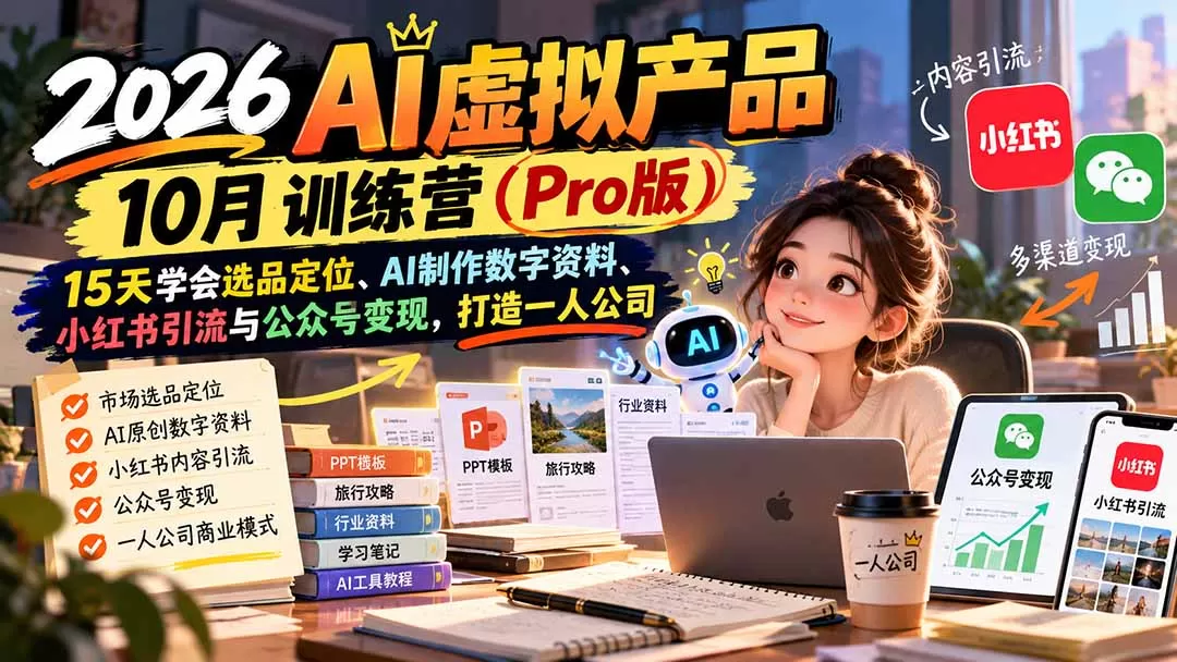 《AI虚拟产品实战体系,零基础打造可复利数字资产》-猴哥资源站