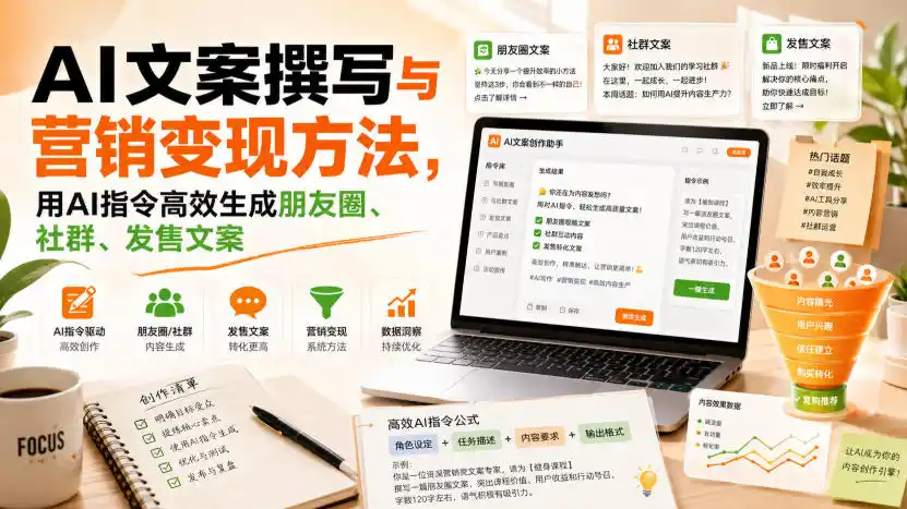 《AI文案自动收钱术:朋友圈+社群+发售全流程,零基础写出高转化爆款》-猴哥资源站