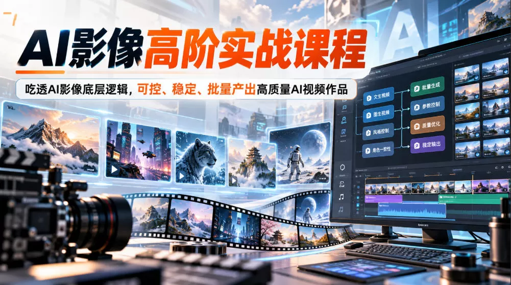 《AI影像高阶实战:从提示词到Sora,批量产出稳定成片》-猴哥资源站
