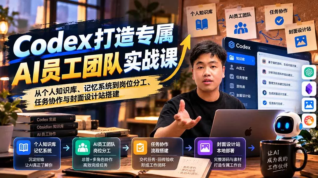 《Codex AI员工+知识库+封面站,一套工作系统全落地》-猴哥资源站