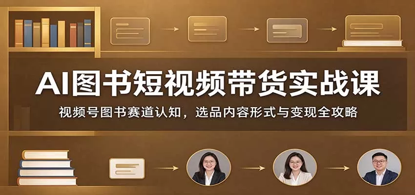 《视频号AI图书带货:零基础起号到稳定变现全攻略》-猴哥资源站