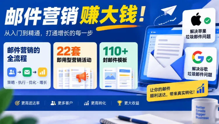 《邮件营销实战体系:22套活动+110封模板,解决送达率难题》-猴哥资源站