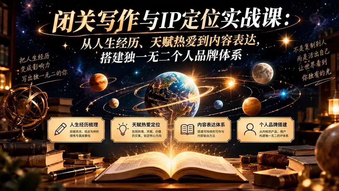 《从人生经历提炼IP,21天搭建独一生命品牌体系》-猴哥资源站