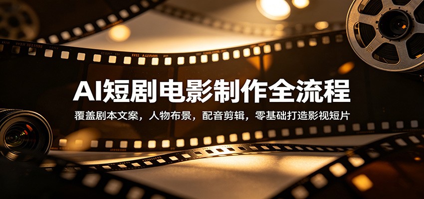 AI短剧电影制作全流程：覆盖剧本文案，人物布景，配音剪辑，零基础打造影视短片
