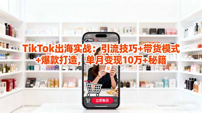 「TikTok出海实战」引流技巧+带货模式+爆款打造，单月变现10万+秘籍
