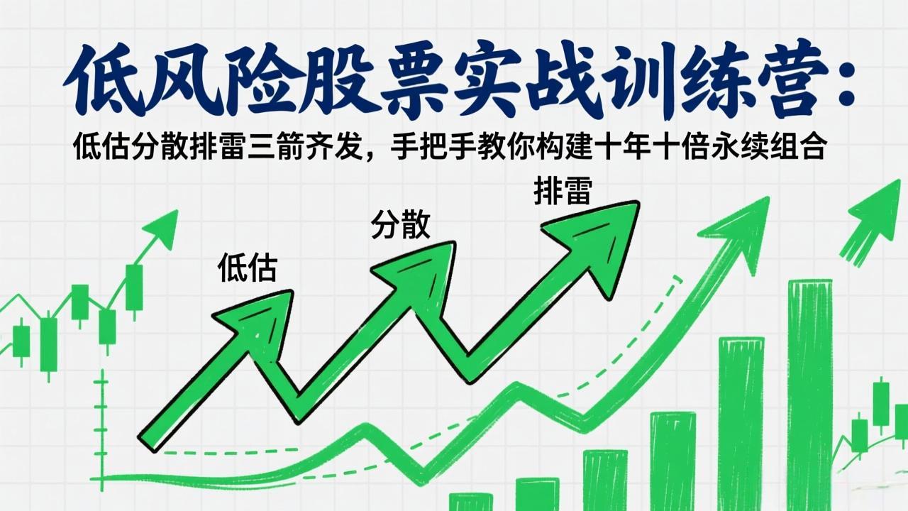 低风险股票实战训练营：低估分散排雷三箭齐发，手把手教你构建十年十倍永续组合