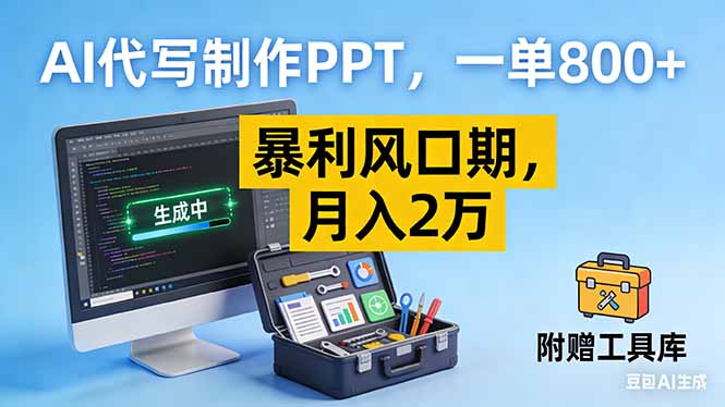 AI代写制作PPT,一单800+, 暴利风口期,月入2万【附工具】