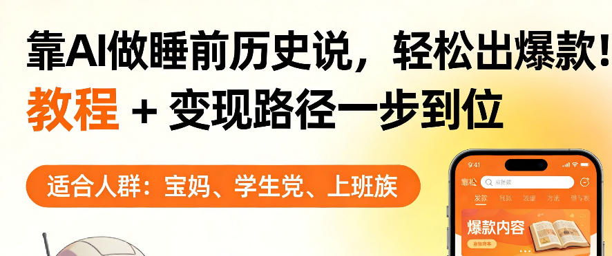 靠AI做睡前历史解说,轻松出爆款!教程+变现路径一步到位,单个视频收益1K+【揭秘】