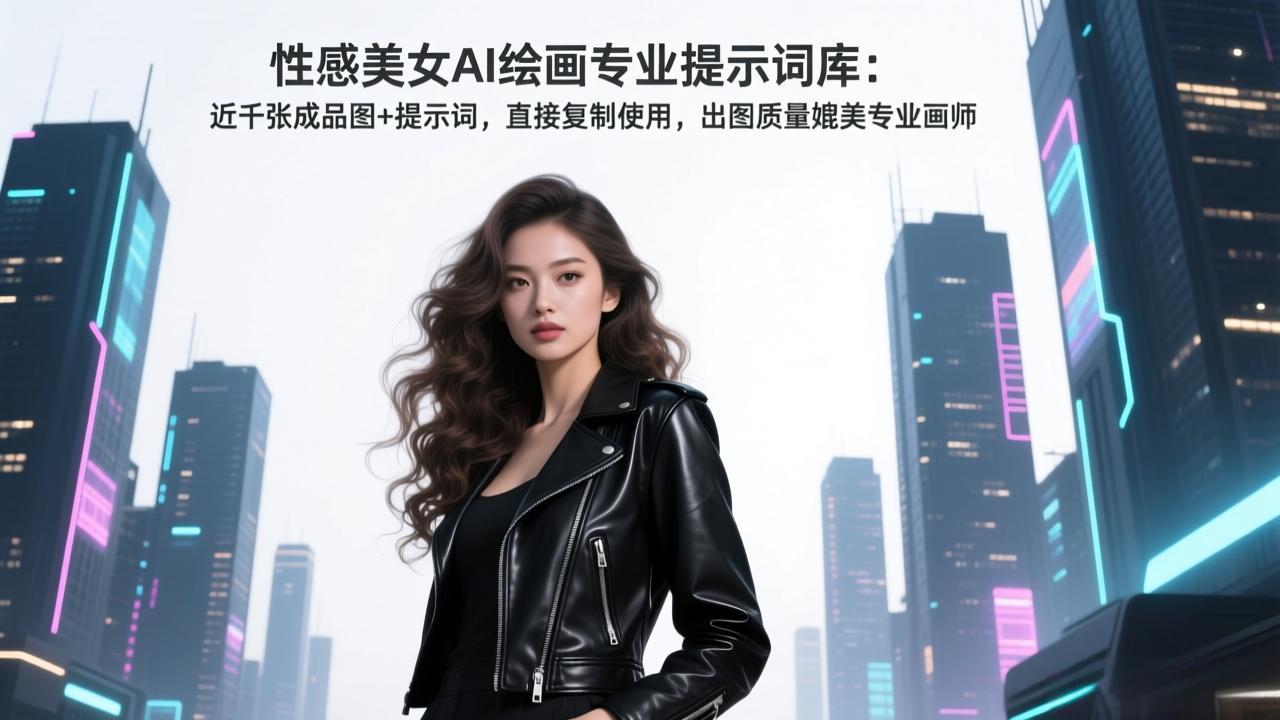 性感美女AI绘画专业提示词库：近千张成品图+提示词，直接复制使用，出图质量媲美专业画师