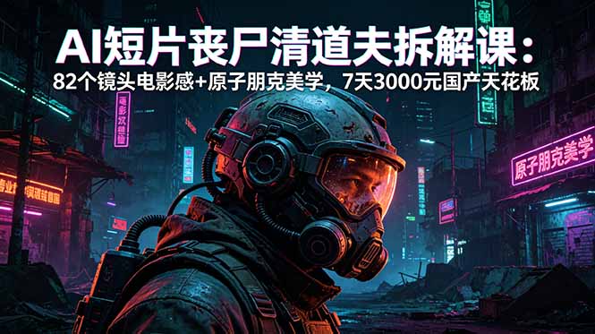 AI短片《丧尸清道夫》拆解课:82个镜头电影感+原子朋克美学,7天3000元国产天花板